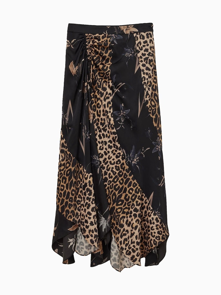 AllSaints Black Leopard Arleen Skirt - Image 8 of 8 AllSaints Black Leopard Arleen Skirt - Image 8 of 8