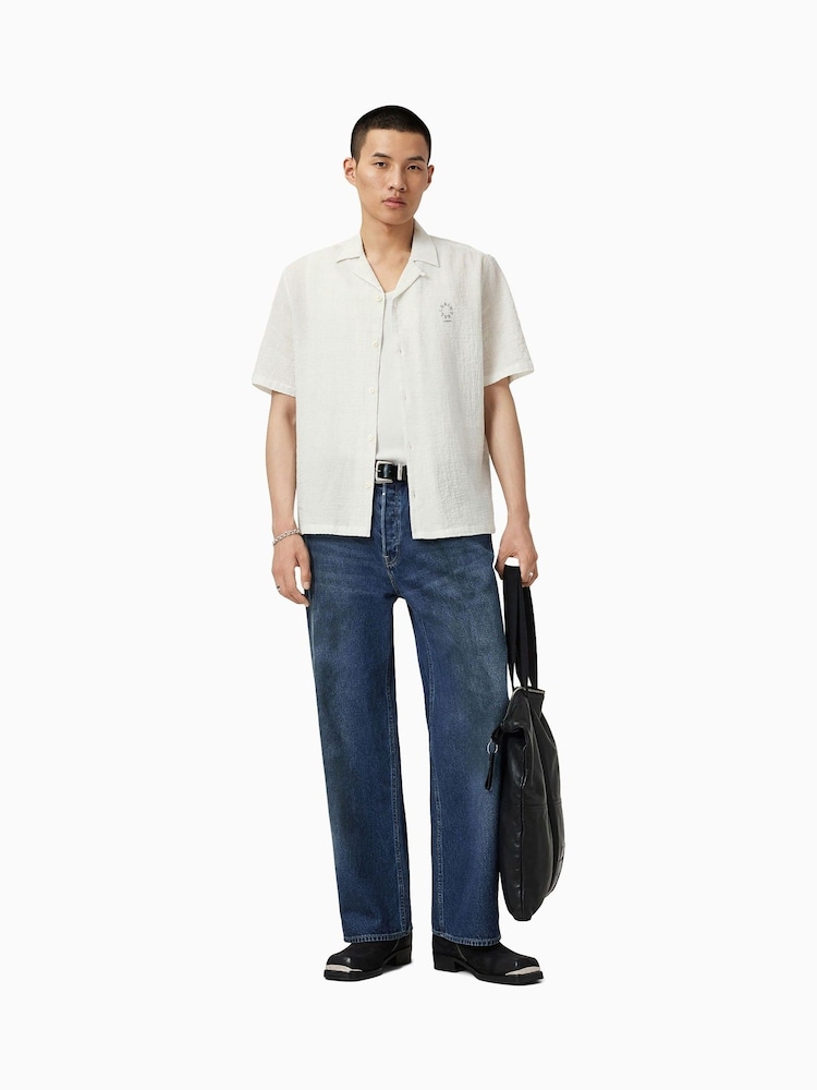 AllSaints White Admin Short Sleeve Shirt - Image 2 of 6