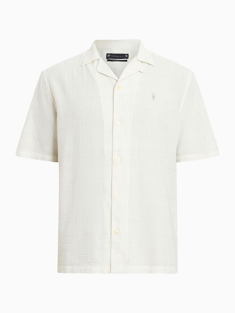 AllSaints White Admin Short Sleeve Shirt - Image 6 of 6