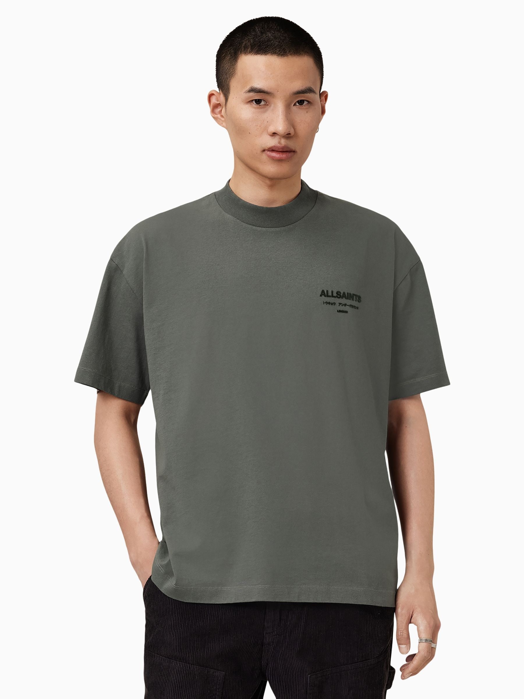 Buy AllSaints Grey Xander Short Sleeve Crew T-Shirt from Next USA