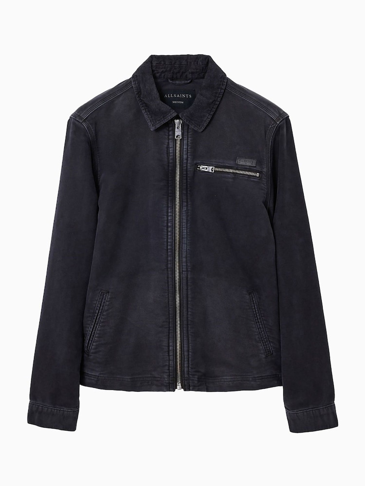 AllSaints Black Rothwell Mskn Jacket - Image 9 of 9