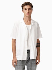 AllSaints White Robson Short Sleeve Shirt - Image 1 of 7