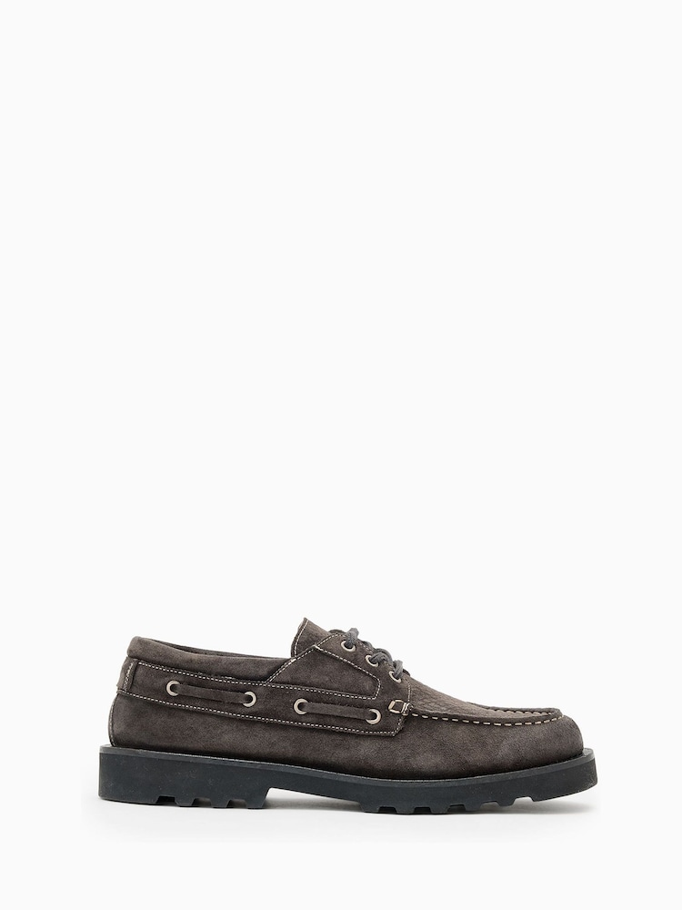 AllSaints Brown Skiff Boat Shoes - Image 1 of 5