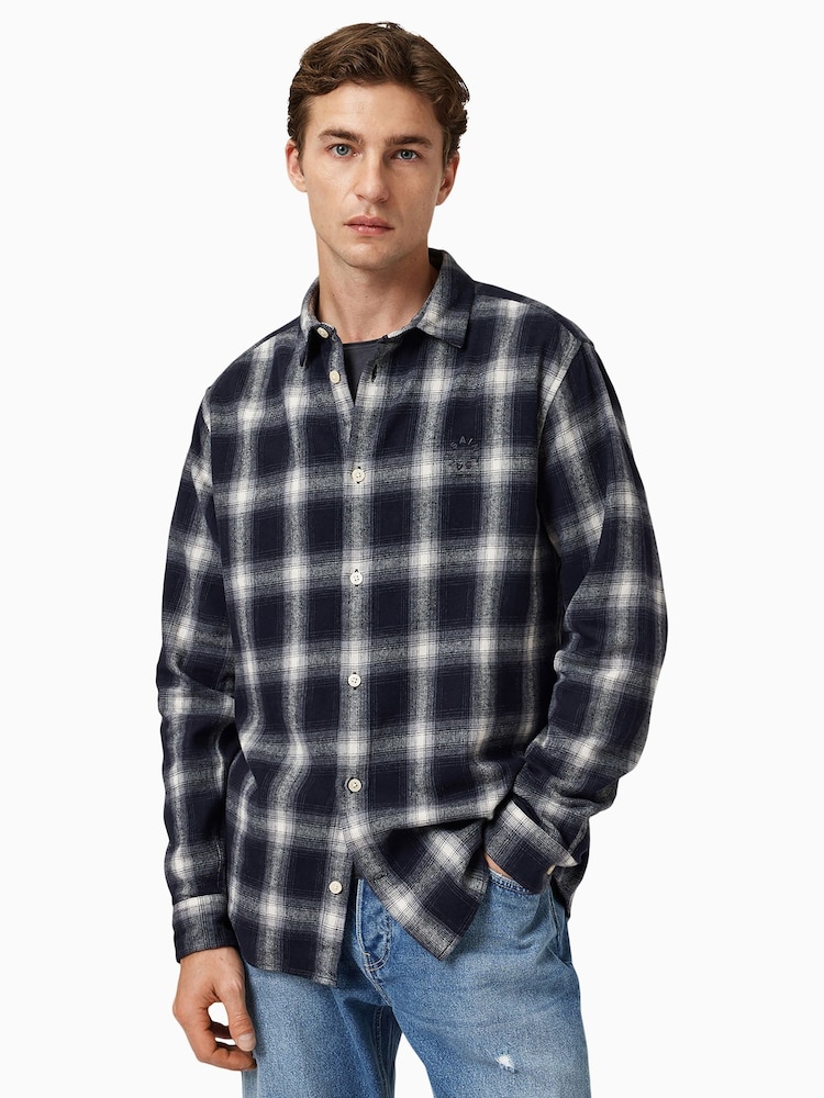 AllSaints Blue Haven Check Long Sleeve Shirt - Image 1 of 8