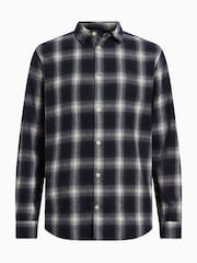 AllSaints Blue Haven Check Long Sleeve Shirt - Image 8 of 8