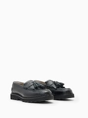 AllSaints Black Skiff Tassel Loafers - Image 2 of 5