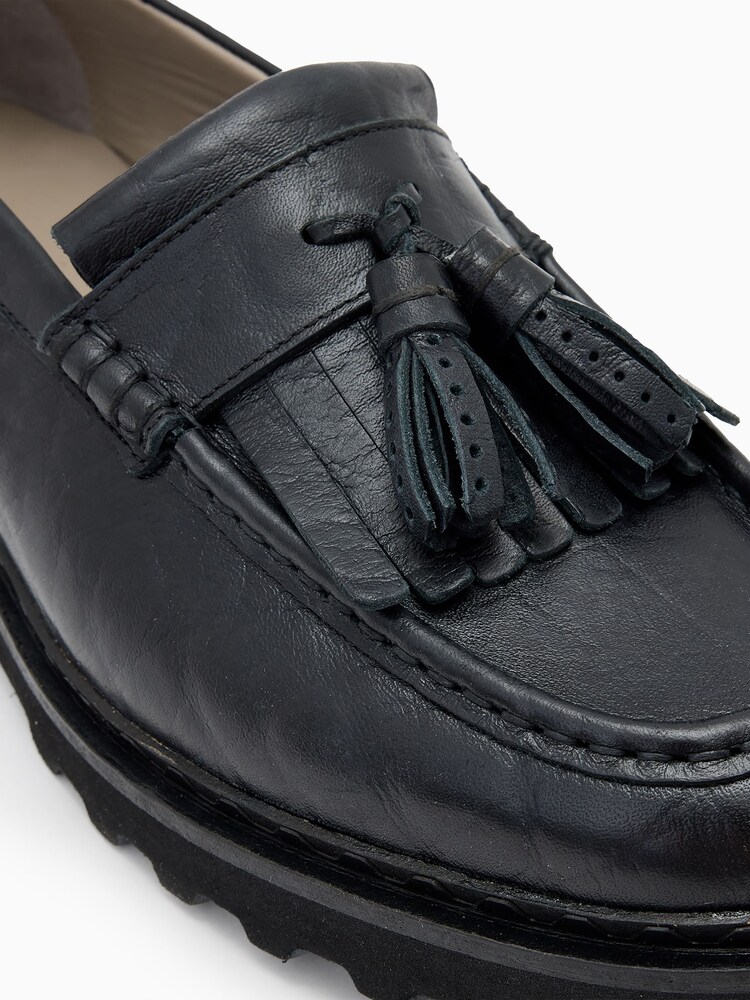 AllSaints Black Skiff Tassel Loafers - Image 5 of 5
