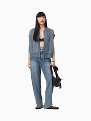 AllSaints Blue Elias Gilet - Image 3 of 8
