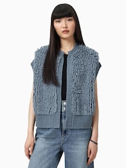 AllSaints Blue Elias Gilet - Image 4 of 8