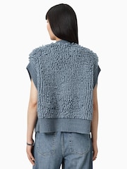 AllSaints Blue Elias Gilet - Image 7 of 8