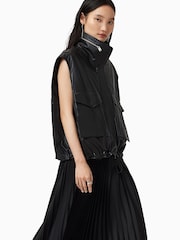 AllSaints Black Clay Gilet - Image 4 of 8