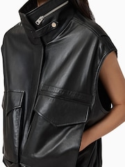 AllSaints Black Clay Gilet - Image 6 of 8