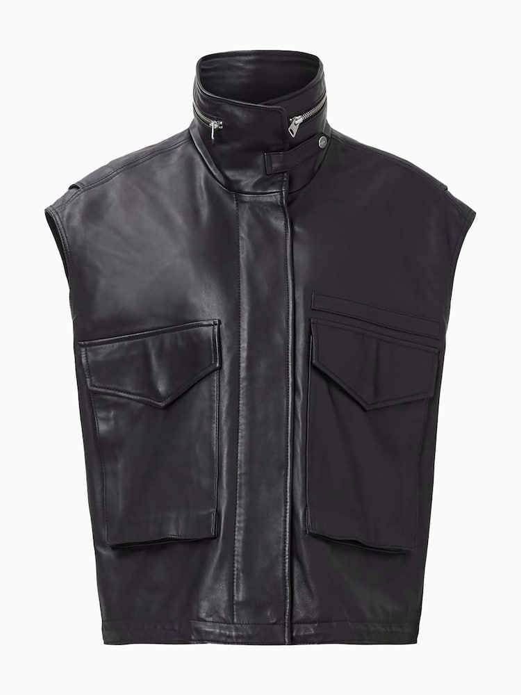 AllSaints Black Clay Gilet - Image 8 of 8