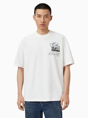 AllSaints White Reel Short Sleeve Crew T-Shirt - Image 1 of 7