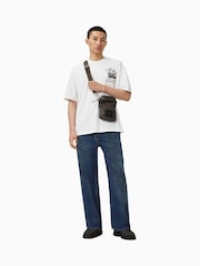 AllSaints White Reel Short Sleeve Crew T-Shirt - Image 3 of 7