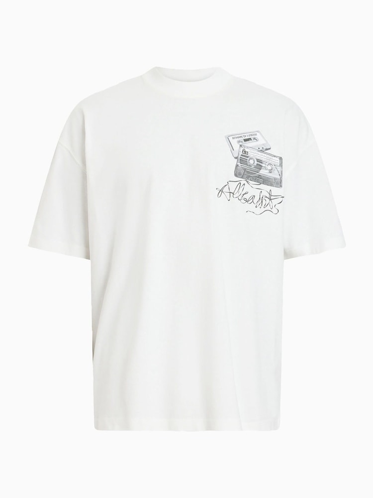 AllSaints White Reel Short Sleeve Crew T-Shirt - Image 7 of 7