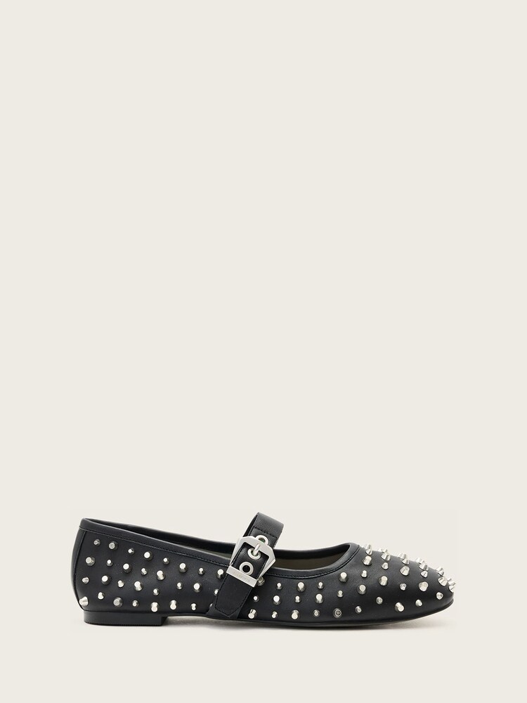 AllSaints Black Holly Stud Shoes - Image 2 of 7