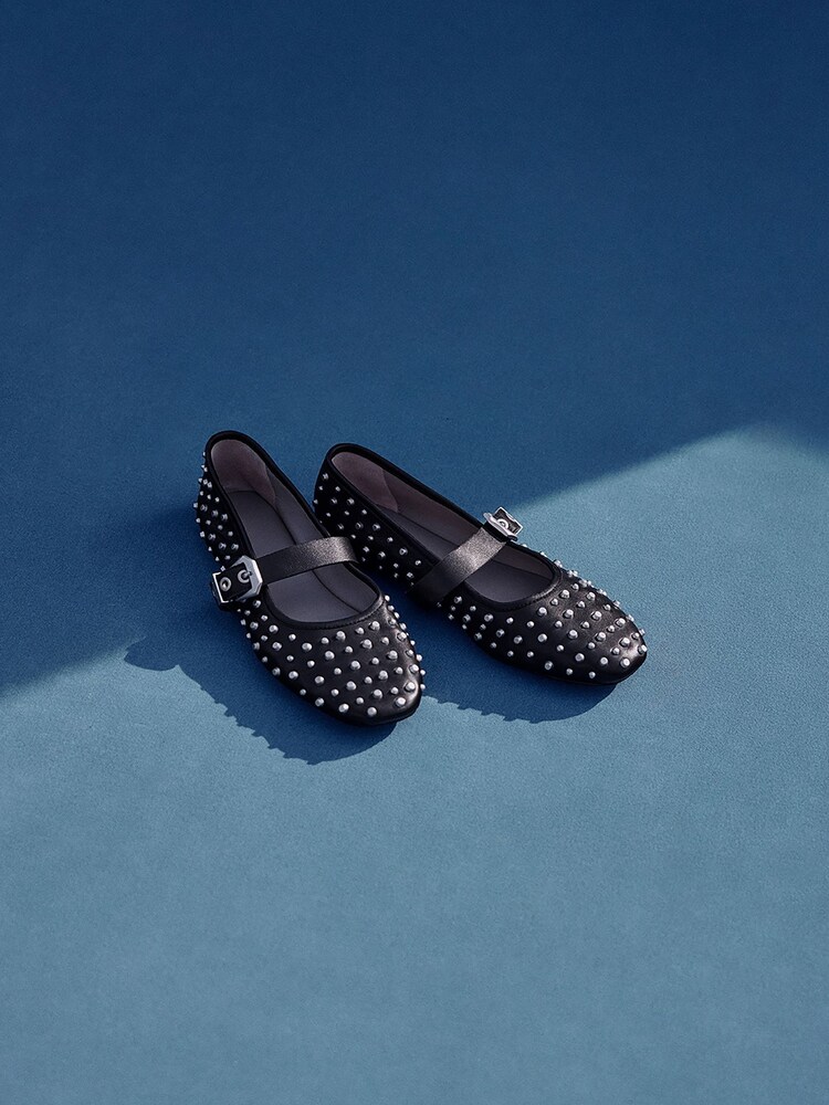 AllSaints Black Holly Stud Shoes - Image 7 of 7