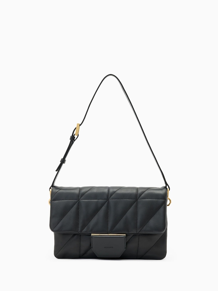 AllSaints Black Ondine Quilt Shoulder Bag - Image 1 of 6