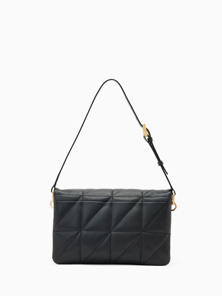 AllSaints Black Ondine Quilt Shoulder Bag - Image 2 of 6 AllSaints Black Ondine Quilt Shoulder Bag - Image 2 of 6