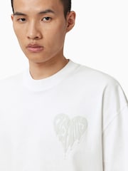 AllSaints White Trip Short Sleeve Crew T-Shirt - Image 5 of 7