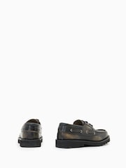 AllSaints Black Skiff Boat Shoes - Image 3 of 5