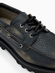 AllSaints Black Skiff Boat Shoes - Image 5 of 5