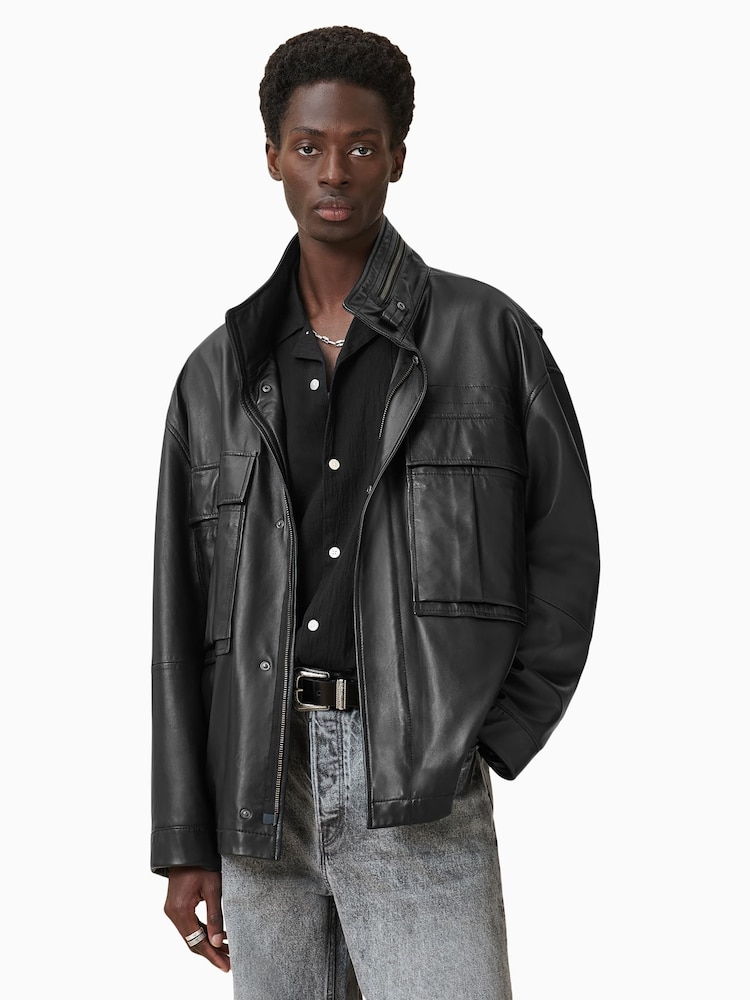 AllSaints Black Halton Jacket - Image 1 of 10