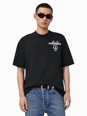 AllSaints Black Reincarnate Short Sleeve Crew T-Shirts - Image 2 of 8