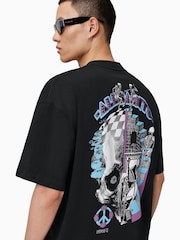 AllSaints Black Reincarnate Short Sleeve Crew T-Shirts - Image 4 of 8