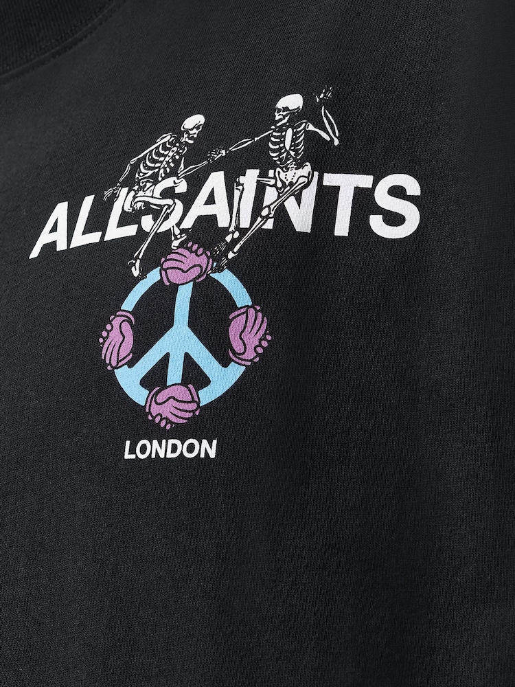 AllSaints Black Reincarnate Short Sleeve Crew T-Shirts - Image 8 of 8