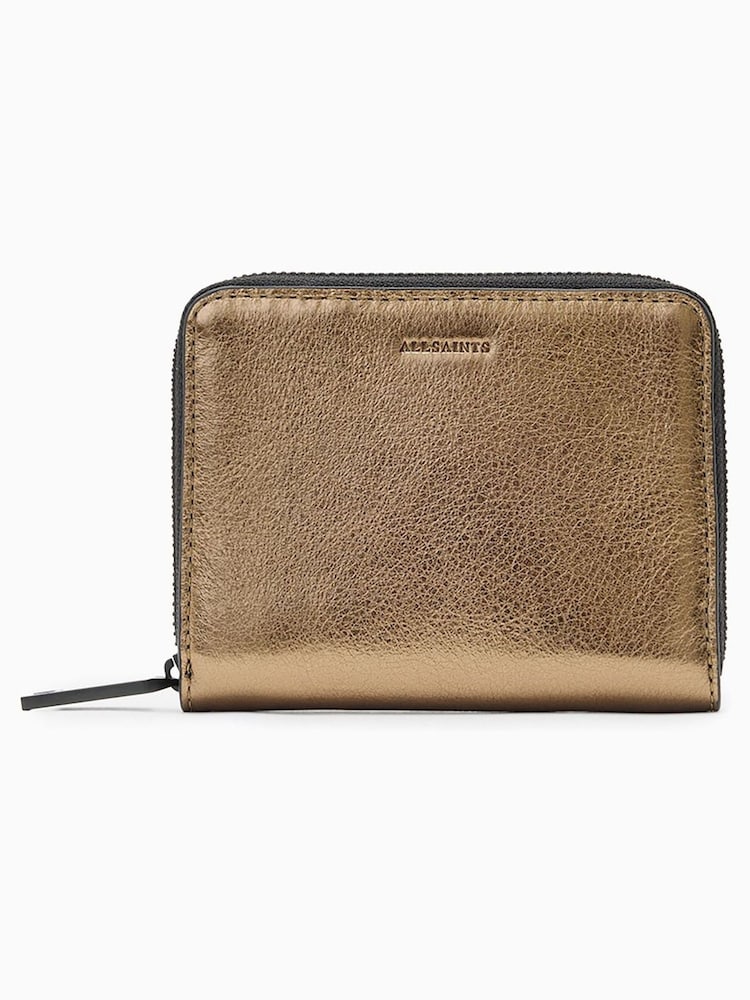 AllSaints Yellow Lena Hex Zip Wallet - Image 1 of 5