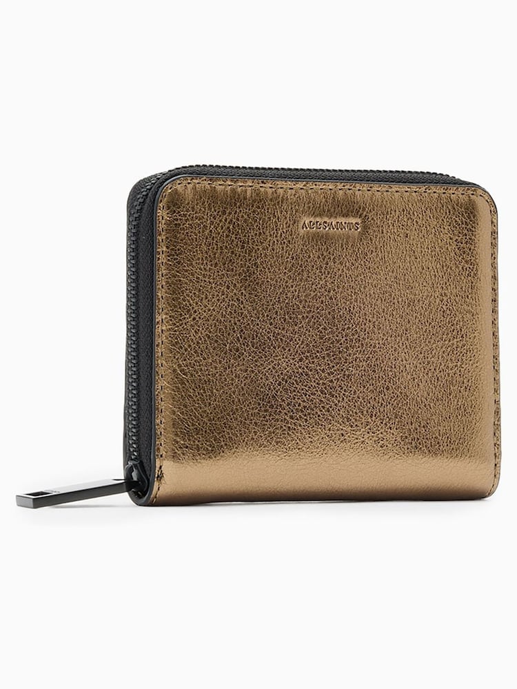 AllSaints Yellow Lena Hex Zip Wallet - Image 2 of 5