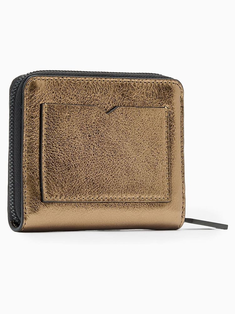 AllSaints Yellow Lena Hex Zip Wallet - Image 5 of 5