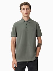 AllSaints Light Green Reform Shortsleeve Polo Shirt - Image 1 of 7