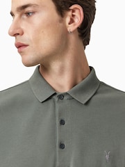 AllSaints Light Green Reform Shortsleeve Polo Shirt - Image 2 of 7