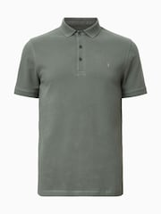 AllSaints Light Green Reform Shortsleeve Polo Shirt - Image 7 of 7