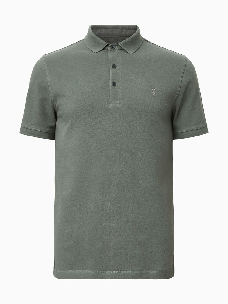 AllSaints Light Green Reform Shortsleeve Polo Shirt - Image 7 of 7