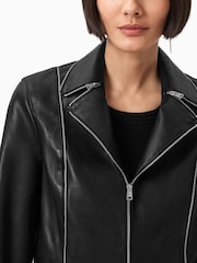 AllSaints Black Landers Biker Jacket - Image 5 of 6
