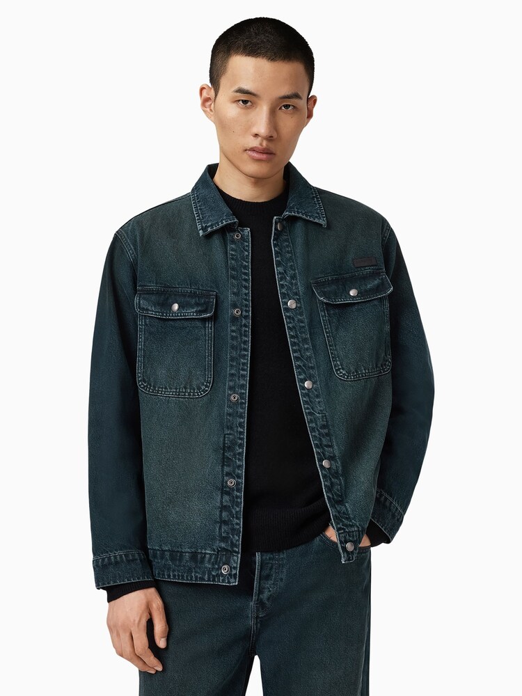AllSaints Blue Castleford Jacket - Image 1 of 8