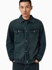 AllSaints Blue Castleford Jacket - Image 4 of 8