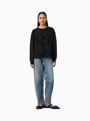 AllSaints Black Trip Piper Sweat Top - Image 3 of 6