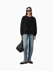 AllSaints Black Trip Piper Sweat Top - Image 4 of 6
