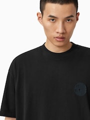 AllSaints Black Waved Short Sleeve Crew T-Shirt - Image 2 of 7
