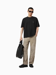 AllSaints Black Waved Short Sleeve Crew T-Shirt - Image 3 of 7