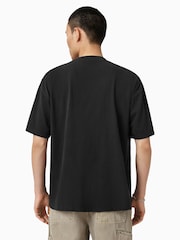 AllSaints Black Waved Short Sleeve Crew T-Shirt - Image 6 of 7