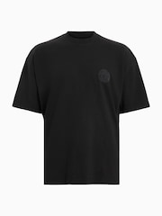 AllSaints Black Waved Short Sleeve Crew T-Shirt - Image 7 of 7