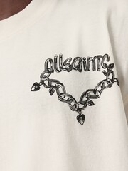 AllSaints White Drip Short Sleeve Crew T-Shirt - Image 5 of 8