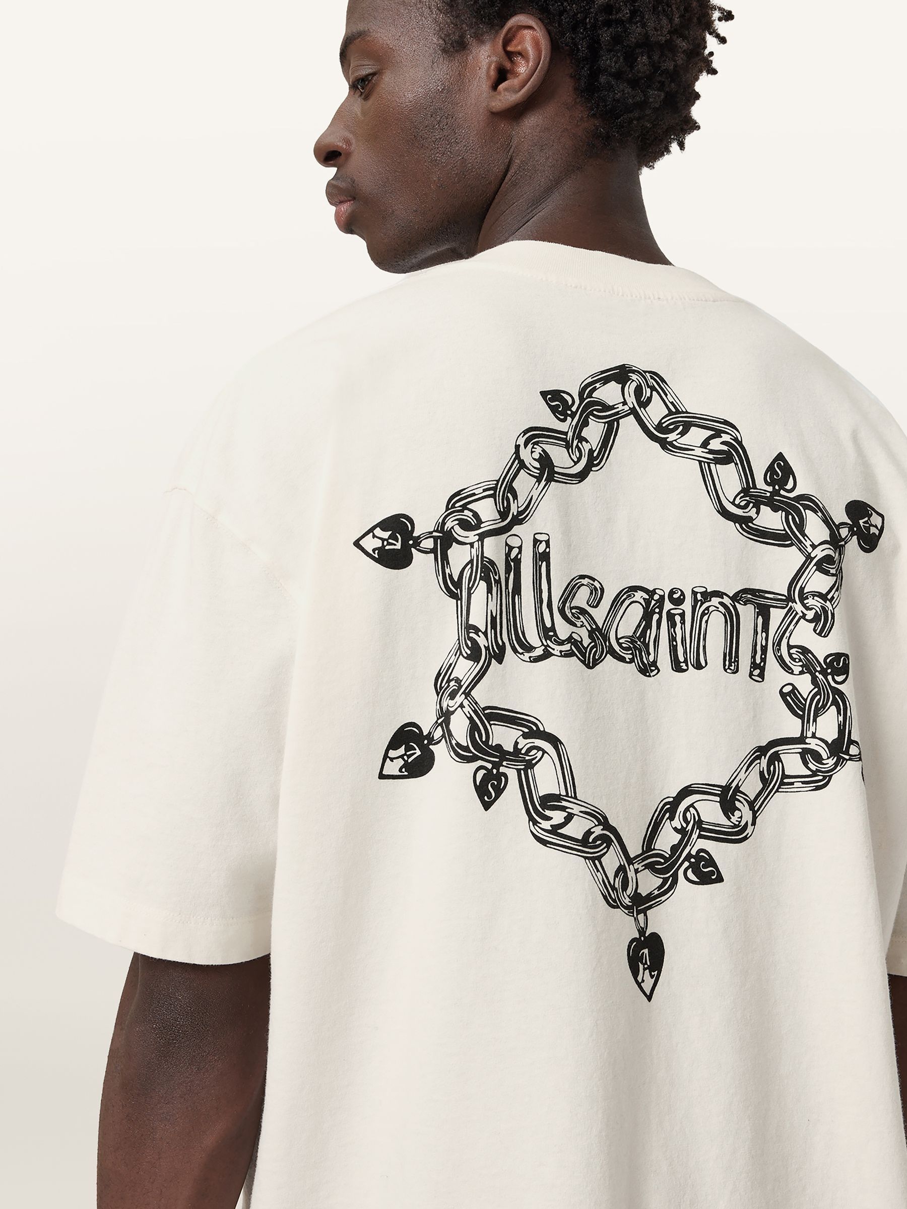 Buy AllSaints White Drip Short Sleeve Crew T-Shirt from Next USA