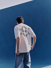 AllSaints White Drip Short Sleeve Crew T-Shirt - Image 7 of 8